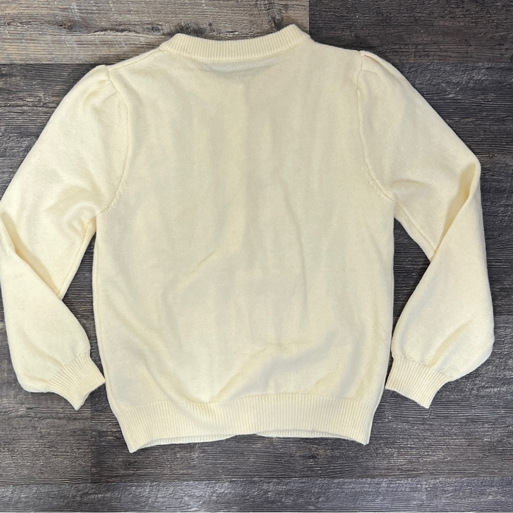 Cream beige button-down cardigan sweater size medium M? b56 - Picture 2 of 2